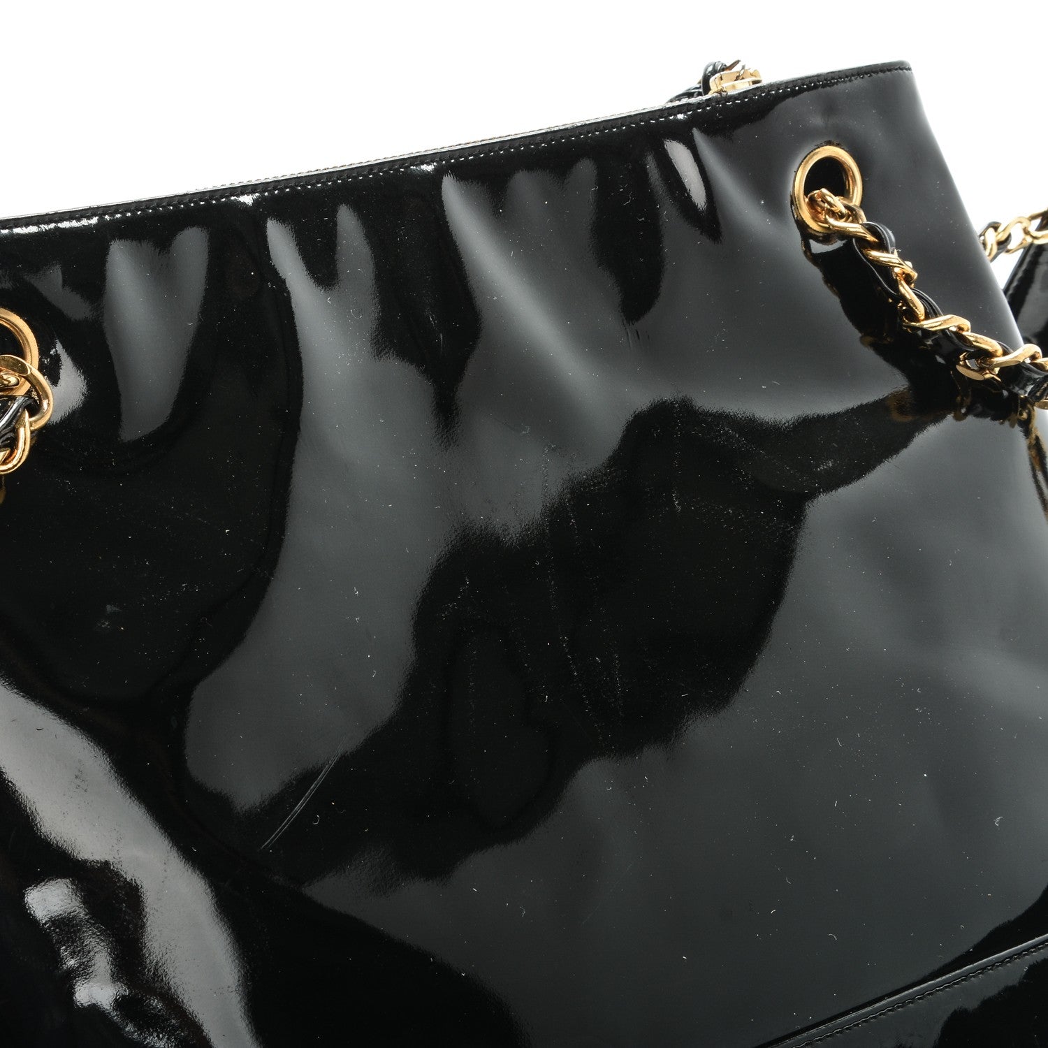 Chanel Patent CC Shoulder Bag Black 9 of 11