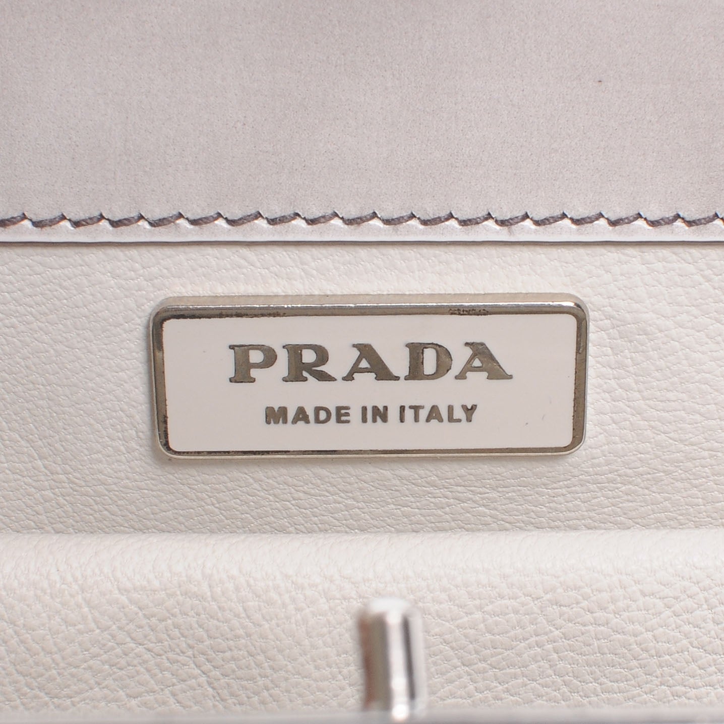 Prada Spazzolato Logo Print Framed Bag Quarzo 5 of 7