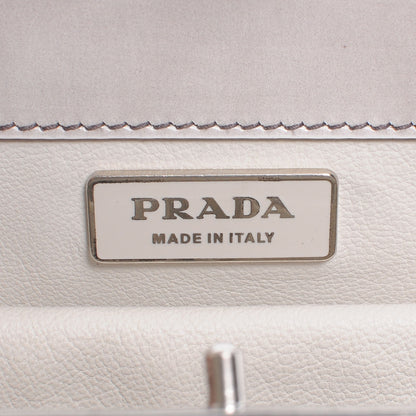Prada Spazzolato Logo Print Framed Bag Quarzo 5 of 7
