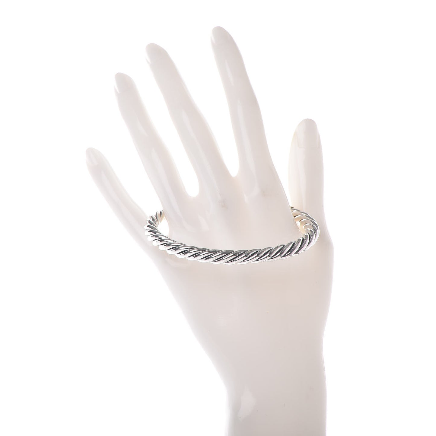 Sterling Silver 18K Yellow Gold 6mm Cable Classic Cuff Bracelet