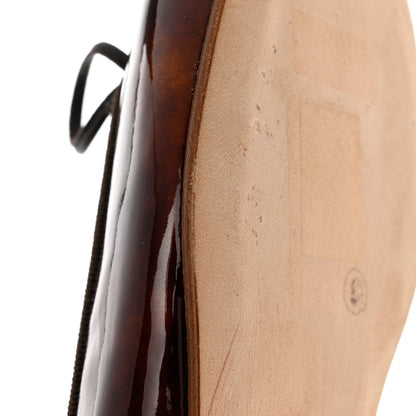 Chanel Patent Tortoise CC Cap Toe Ballerina Flats 35.5 Brown 10 of 11