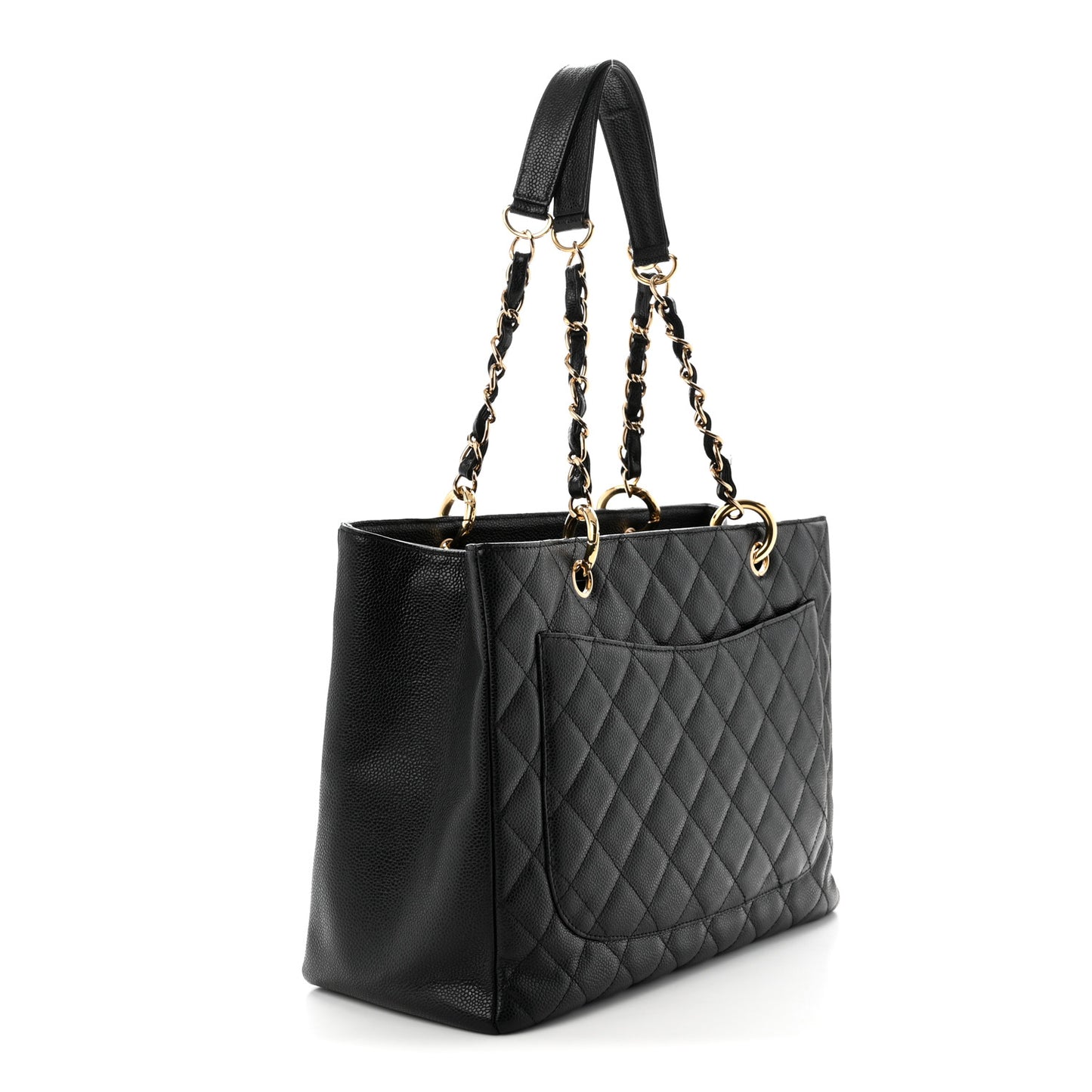 Caviar Quilted Grand Shopping Tote GST Black