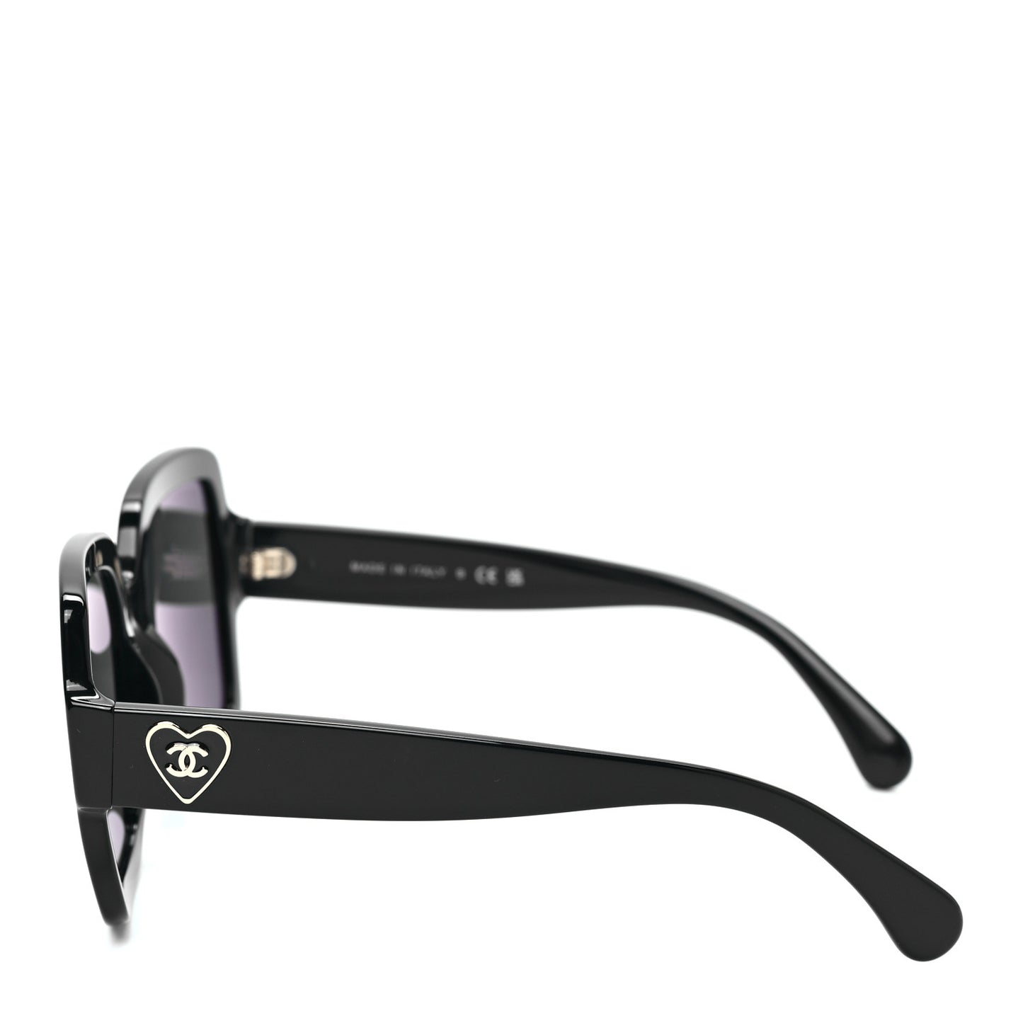Acetate Square Heart Sunglasses 5479-A Black