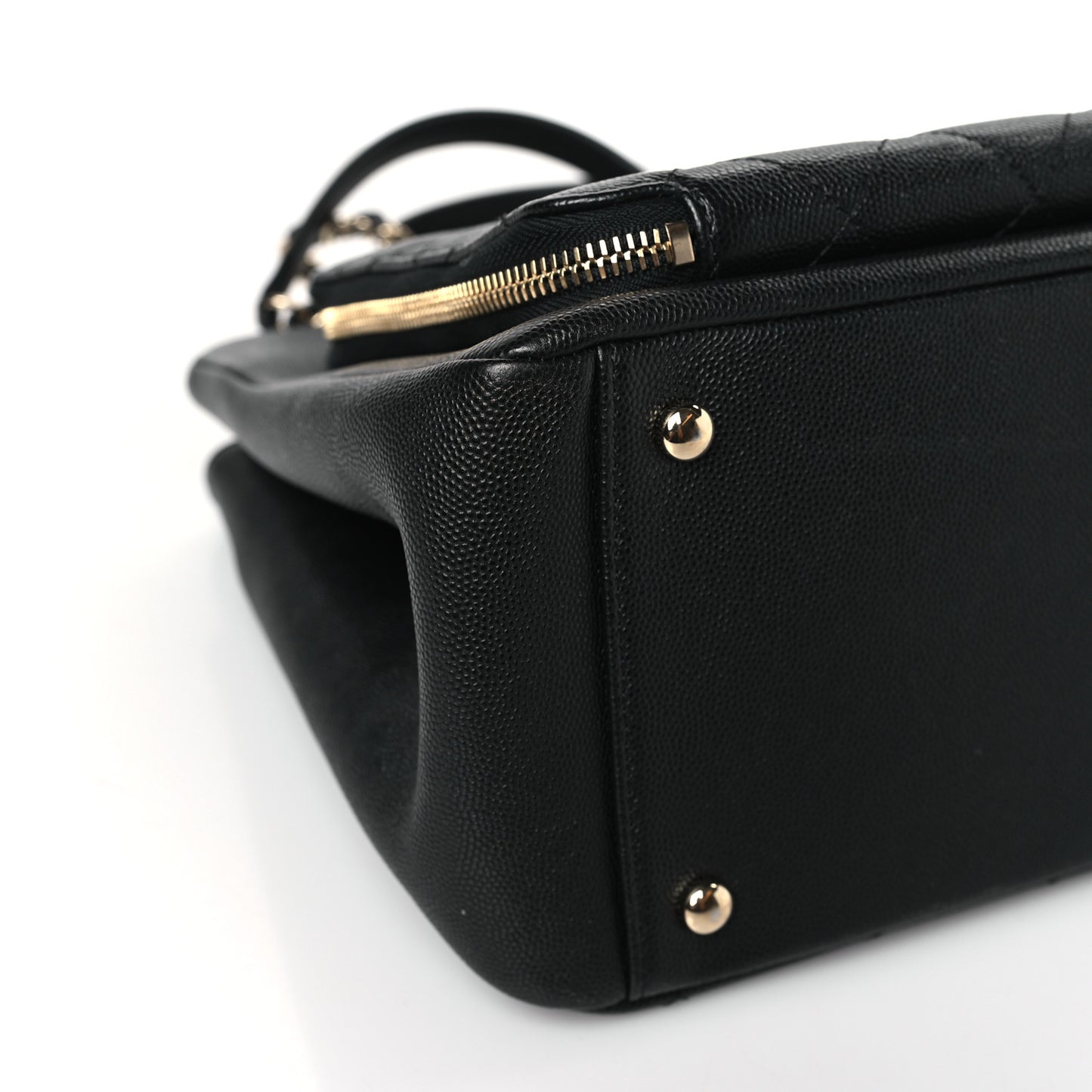 Caviar Quilted Small Business Affinity Shopping Bag Black