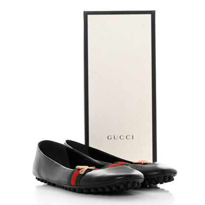 Gucci Calfskin Bayadere Bee Ballerina Flats 39.5 Black 10 of 10