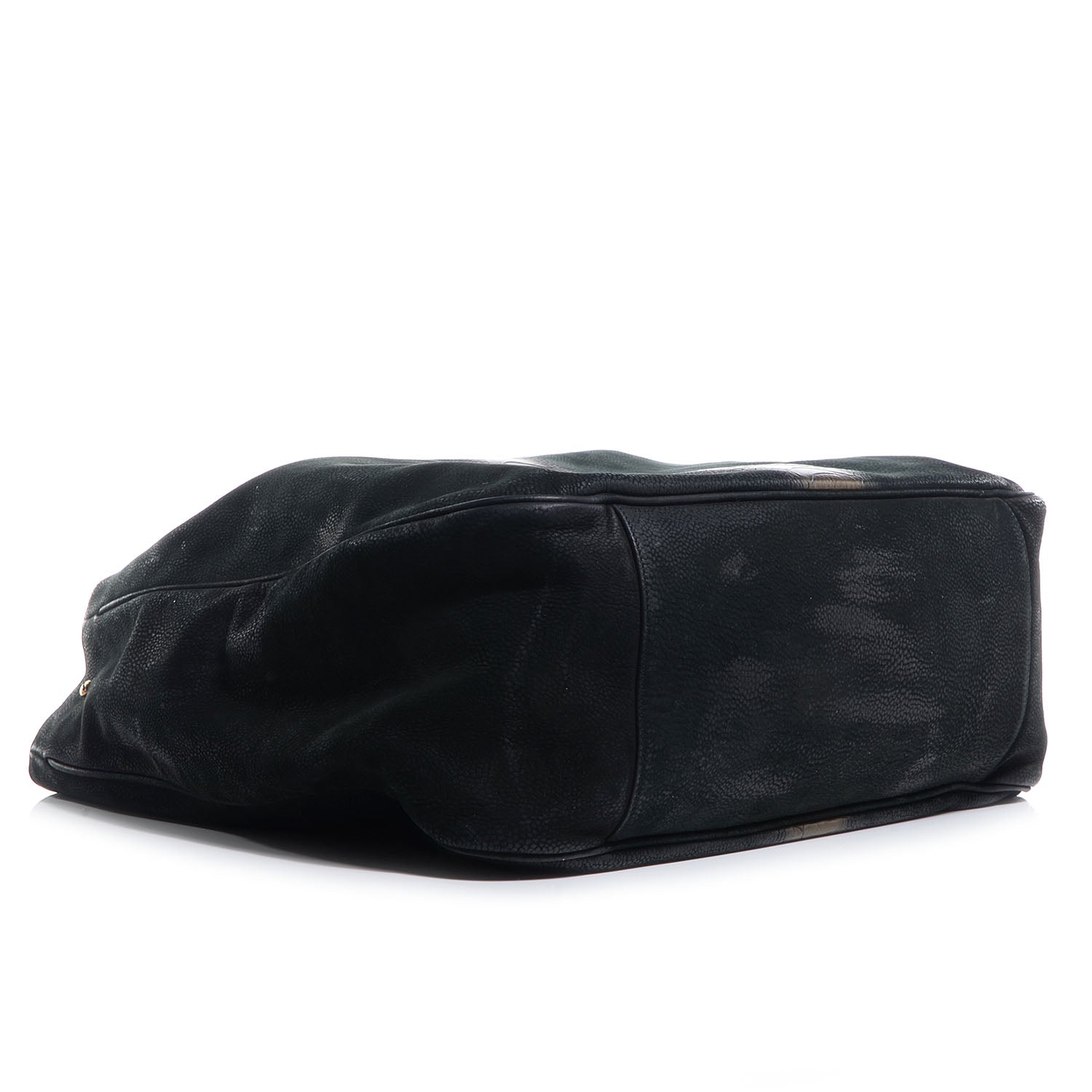 Saint Laurent Ostrich Stamped Nubuck Large Roady Hobo Black 4 of 8