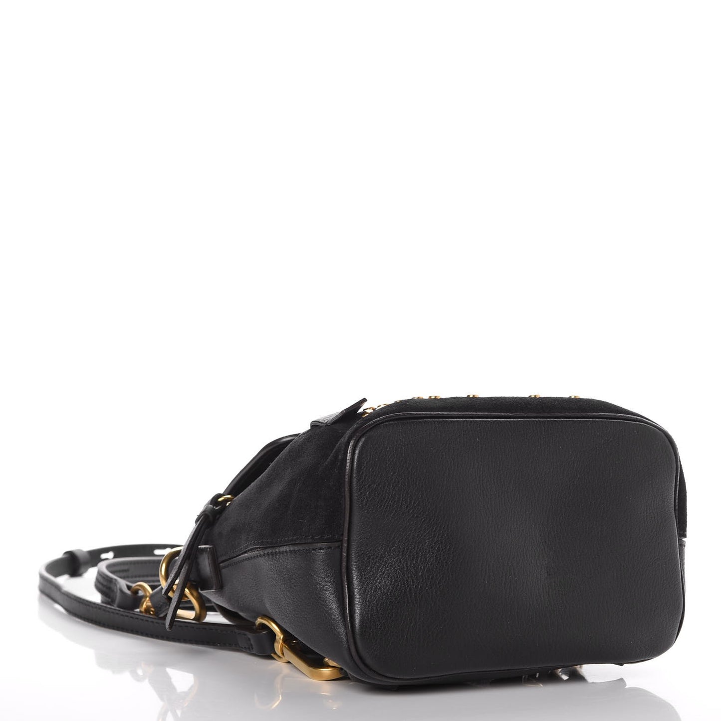 Suede Calfskin Studded Mini Faye Backpack Full Blue