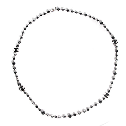 Chanel Ruthenium Beaded CC Long Necklace Black 1 of 4