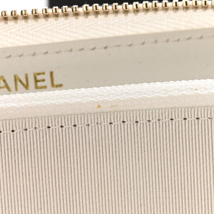 Chanel Shiny Goatskin Quilted 19 Long Zipped Around Wallet White 10 of 11