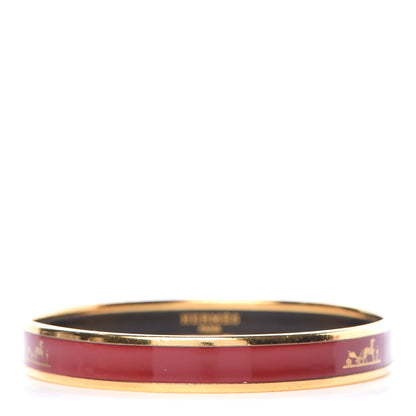 Hermes Enamel Printed Narrow Caleche Bracelet 62 Rouge H 1 of 6
