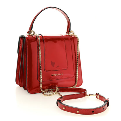 Bulgari Metallic Calfskin Serpenti Forever Top Handle Dark Red 4 of 11