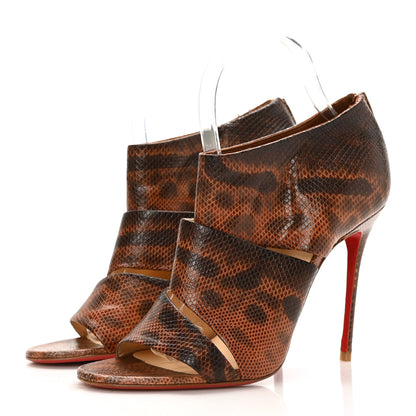Christian Louboutin Karung Cachottiere 100 Peep Toe Booties 38.5 Brown 3 of 7
