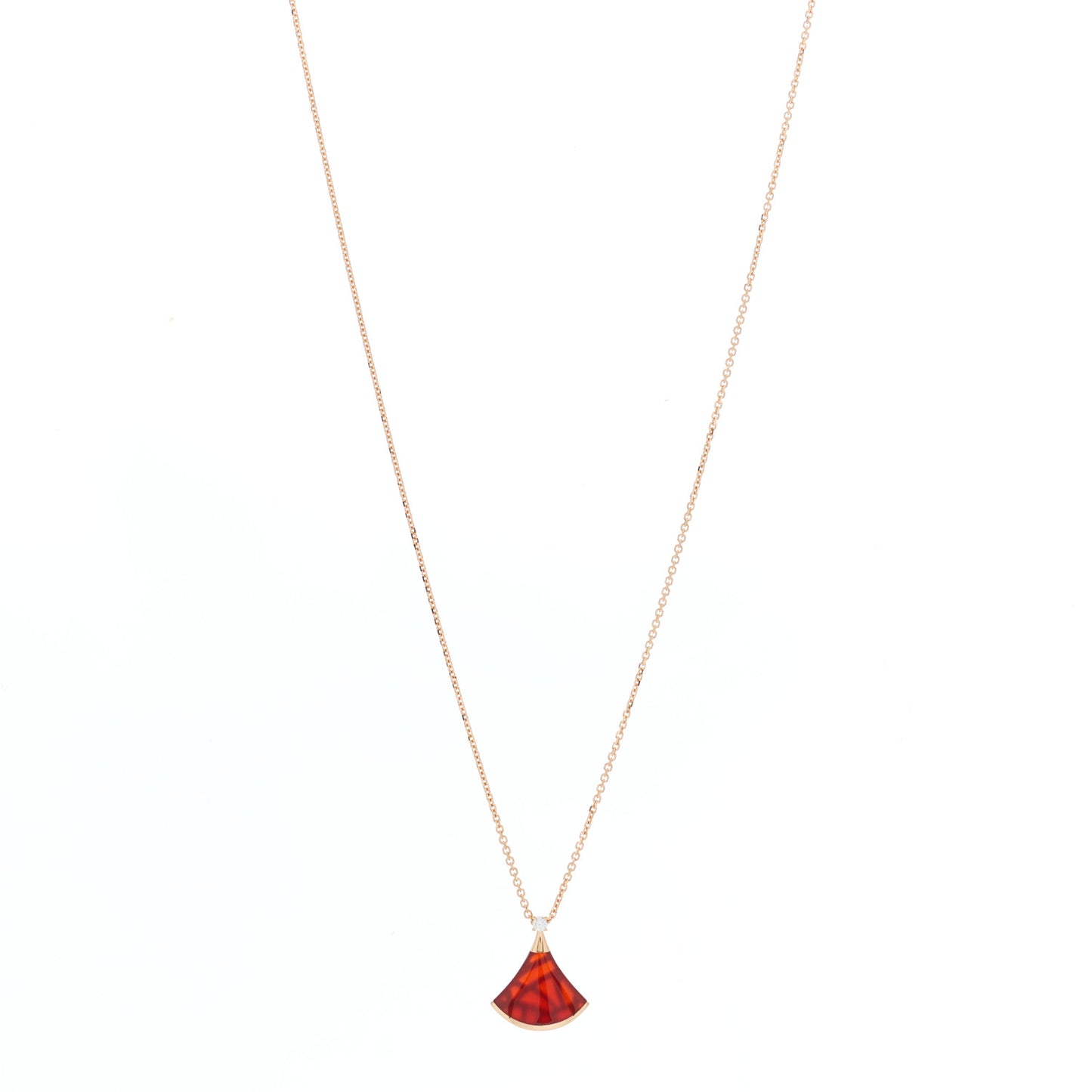 18K Rose Gold Diamond Carnelian Divas' Dream Pendant Necklace