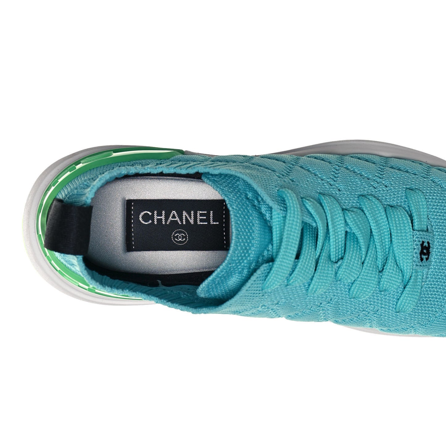 Mixed Fibers Quilted Womens CC Sneakers 36.5 Turquoise
