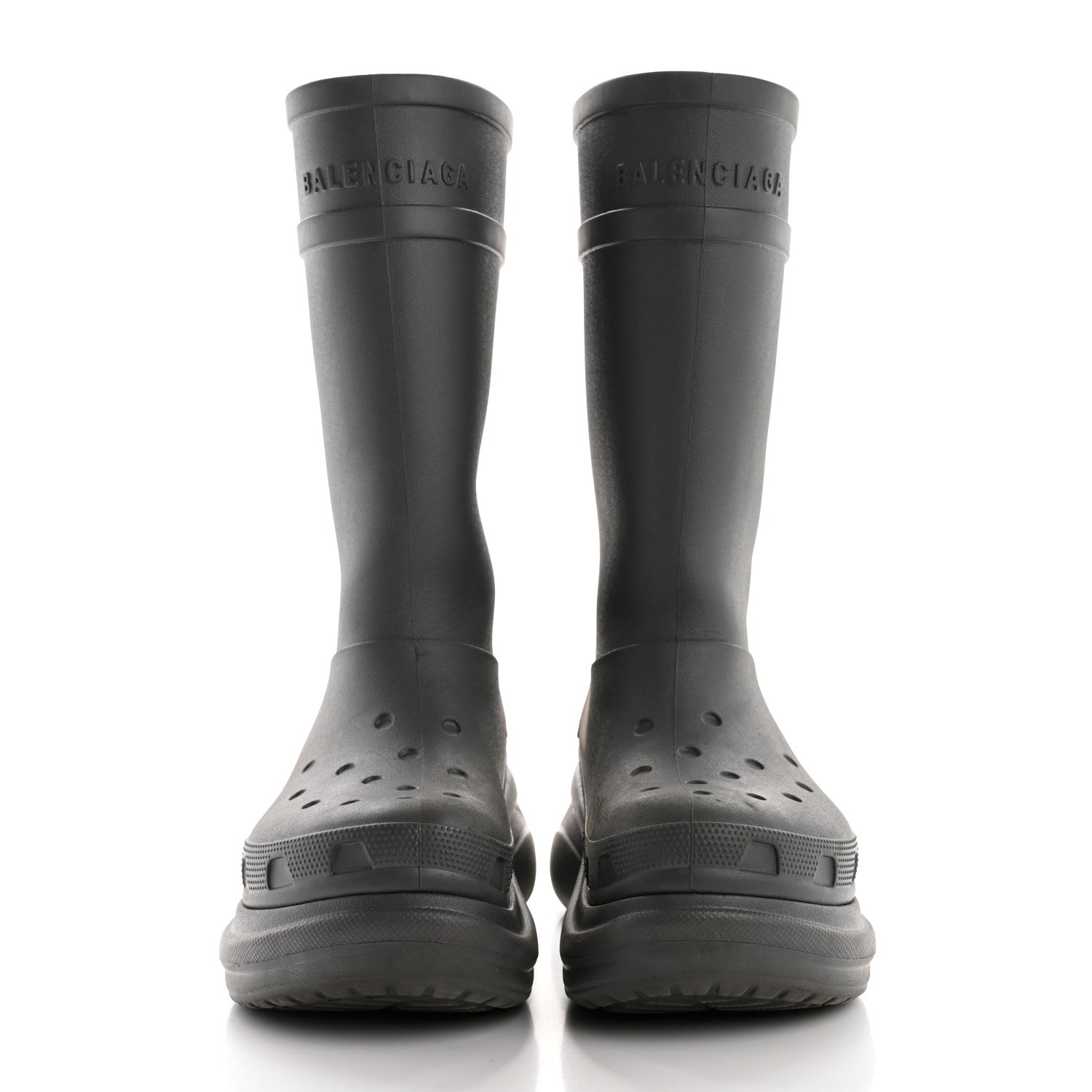 Balenciaga X CROCS Rubber Womens Rain Boots 41 Grafite 2 of 8