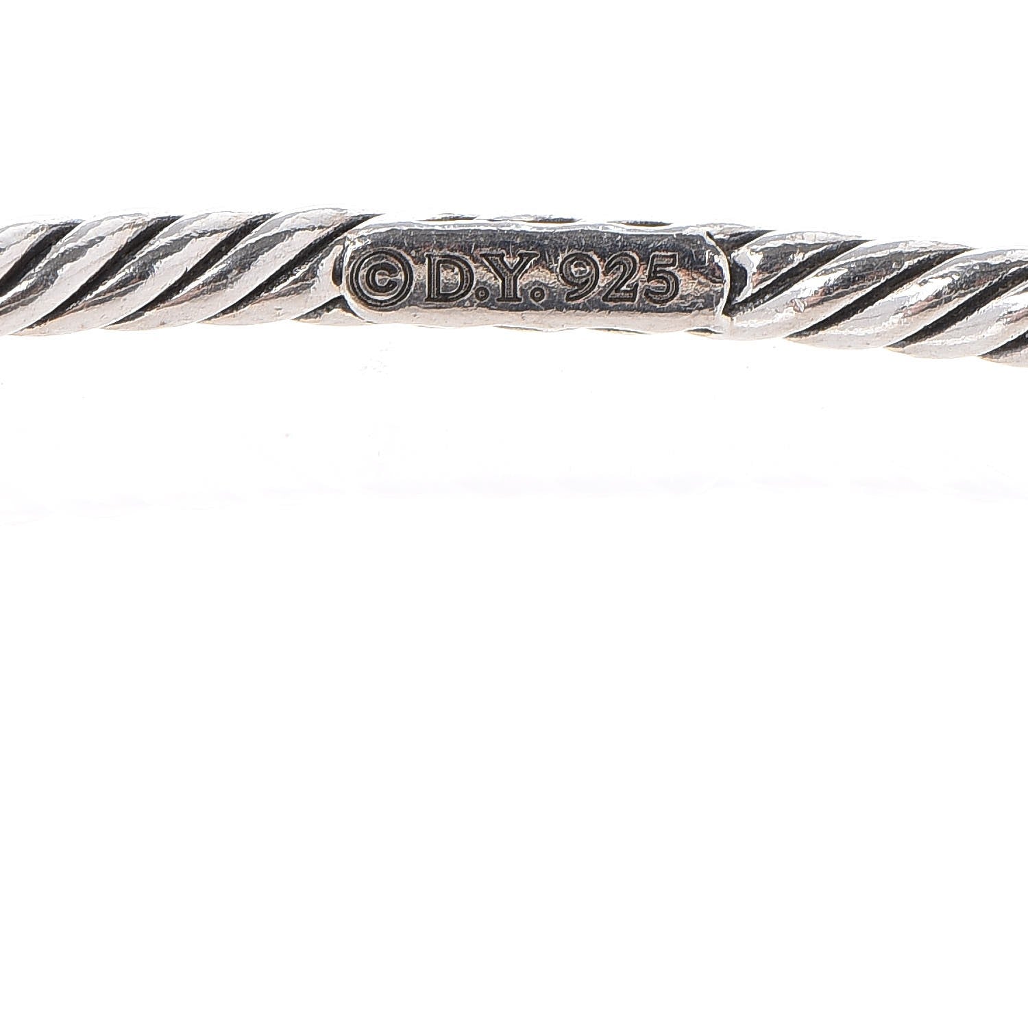David Yurman Sterling Silver Crystal Color Classics Cable Bangle Bracelet Set of 2 6 of 8