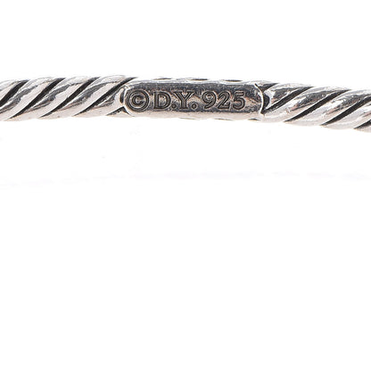 David Yurman Sterling Silver Crystal Color Classics Cable Bangle Bracelet Set of 2 6 of 8
