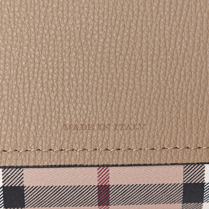 Burberry Grainy Calfskin Haymarket Check Medium Reversible Tote Camel 12 of 16