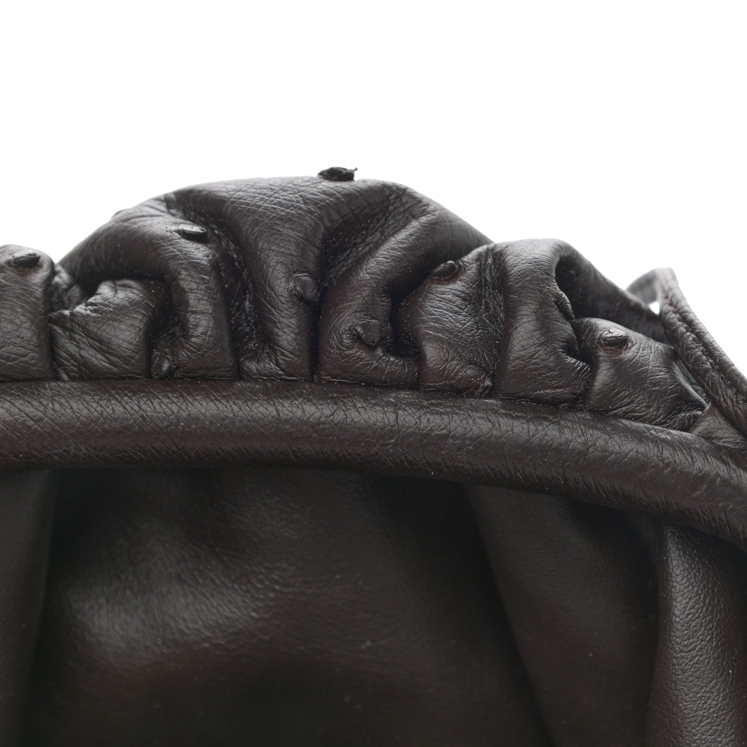 Bottega Veneta Ostrich The Mini Pouch Fondente 11 of 13