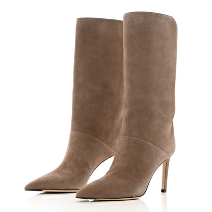 Jimmy Choo Suede Beren 85 Boots 36 Light Mocha 3 of 16