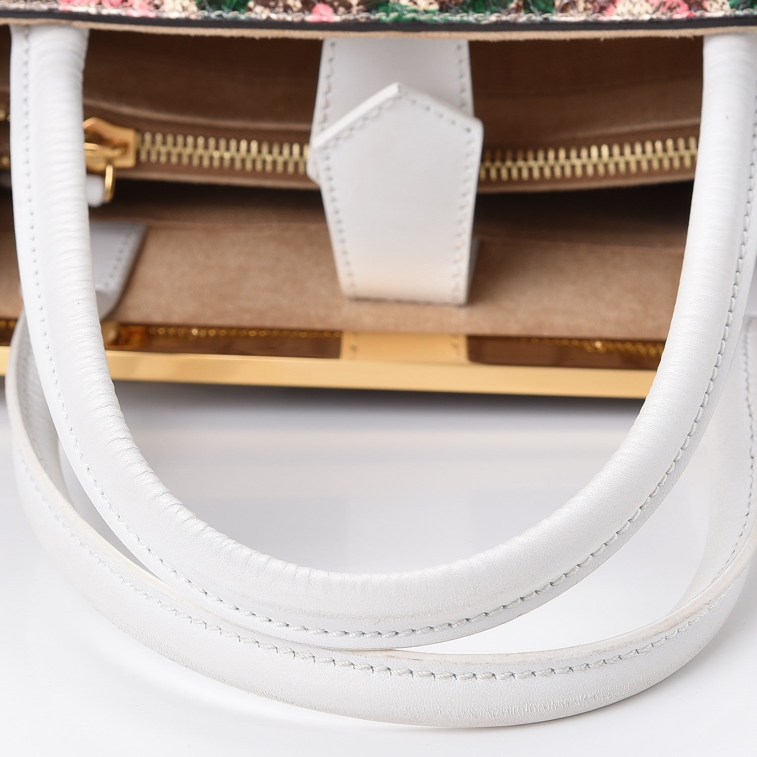 Fendi Snakeskin Canvas Medium 2Jours Tote Giada Rosa 11 of 15