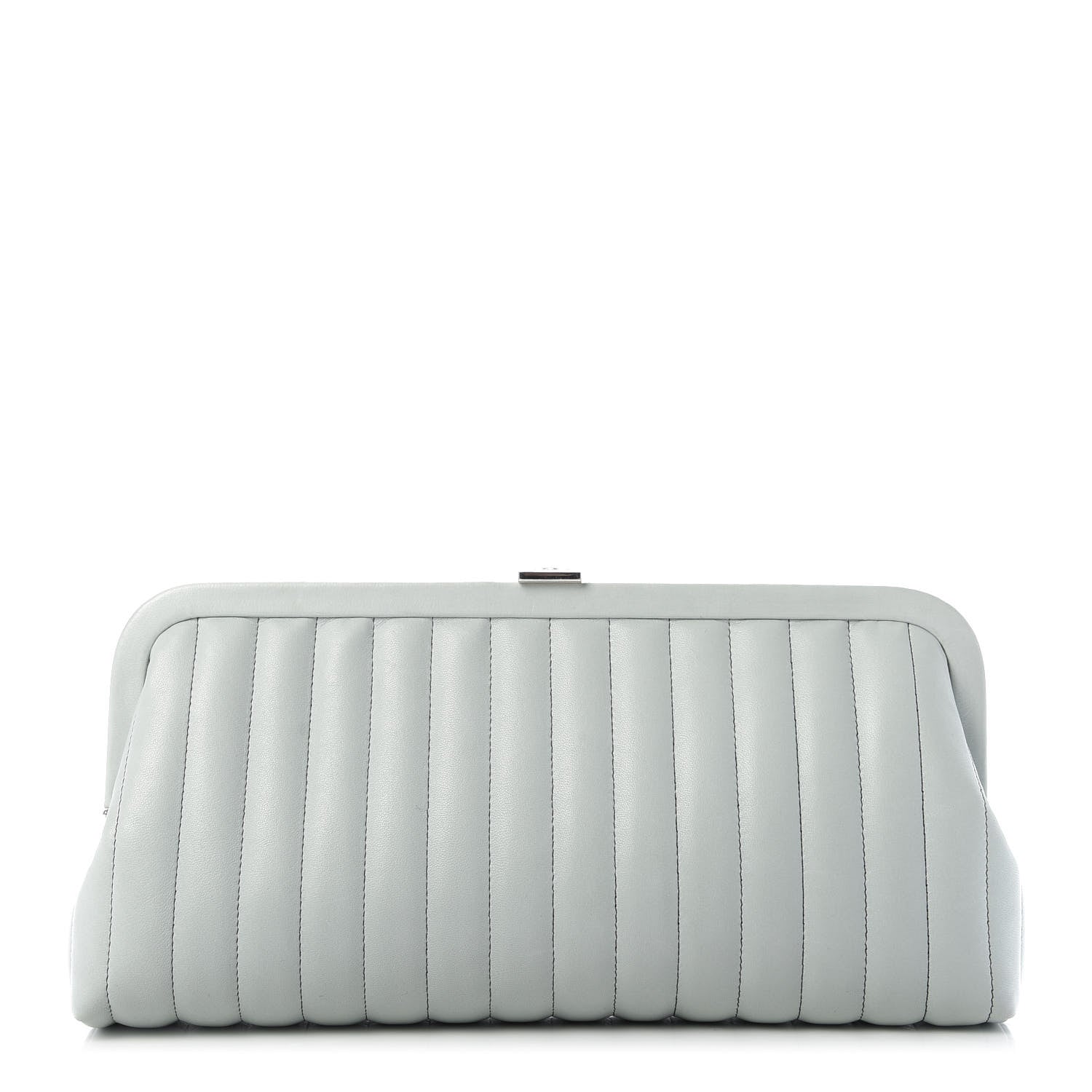 Chanel Lambskin Vertical Quilted Mademoiselle Clutch Light Green 1 of 9