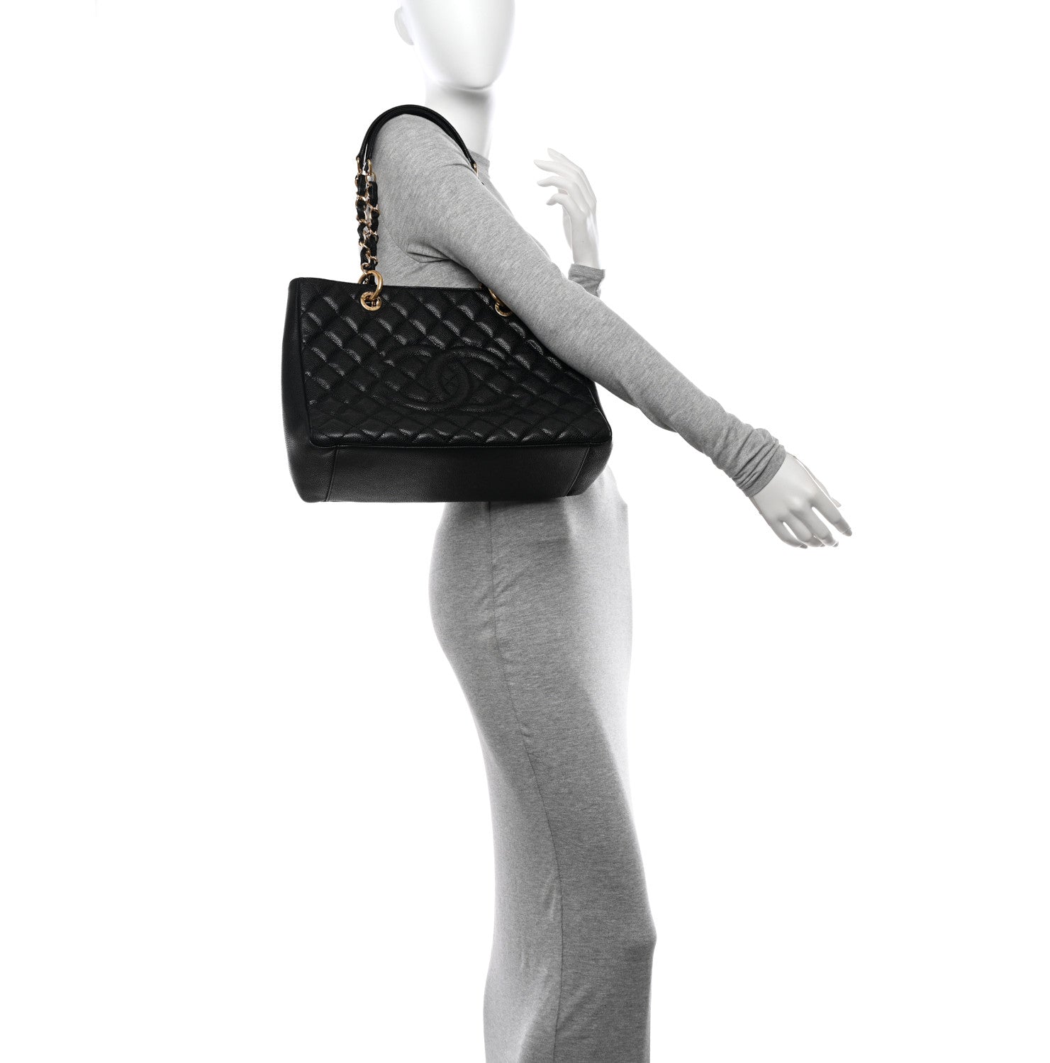 Chanel Caviar Quilted Grand Shopping Tote GST Black 2 of 13