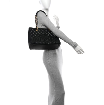 Chanel Caviar Quilted Grand Shopping Tote GST Black 2 of 13