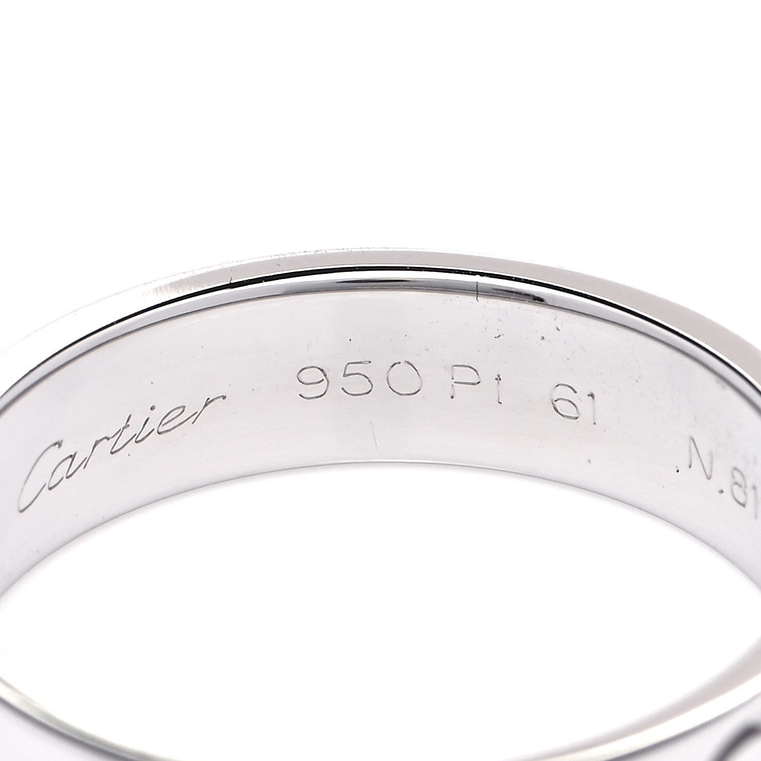 Cartier Platinum 5.5mm LOVE Ring 61 9.5 4 of 5