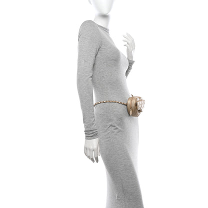 Chanel Metallic Lambskin Quilted CC In Love Heart Waist Belt Bag With Chain Gold 2 of 13