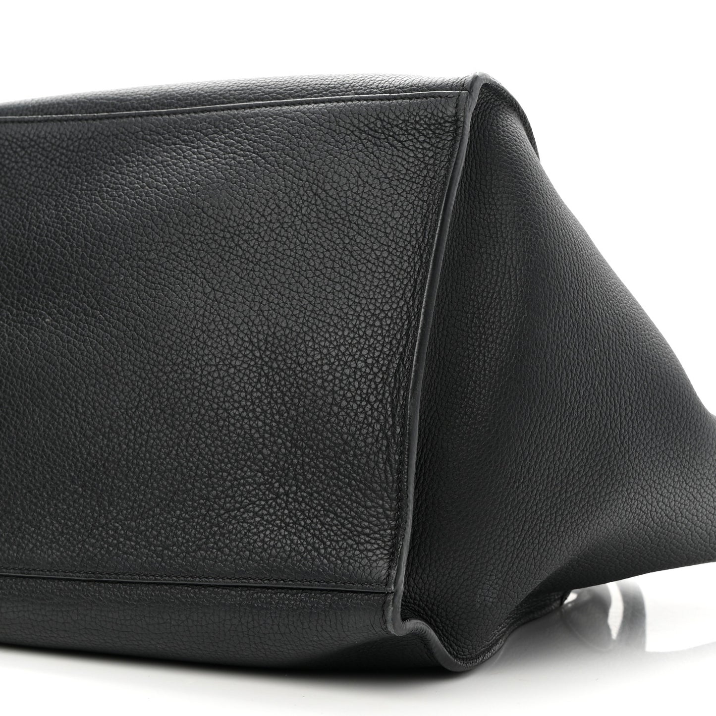 Supple Grained Calfskin Small Big Bag Black