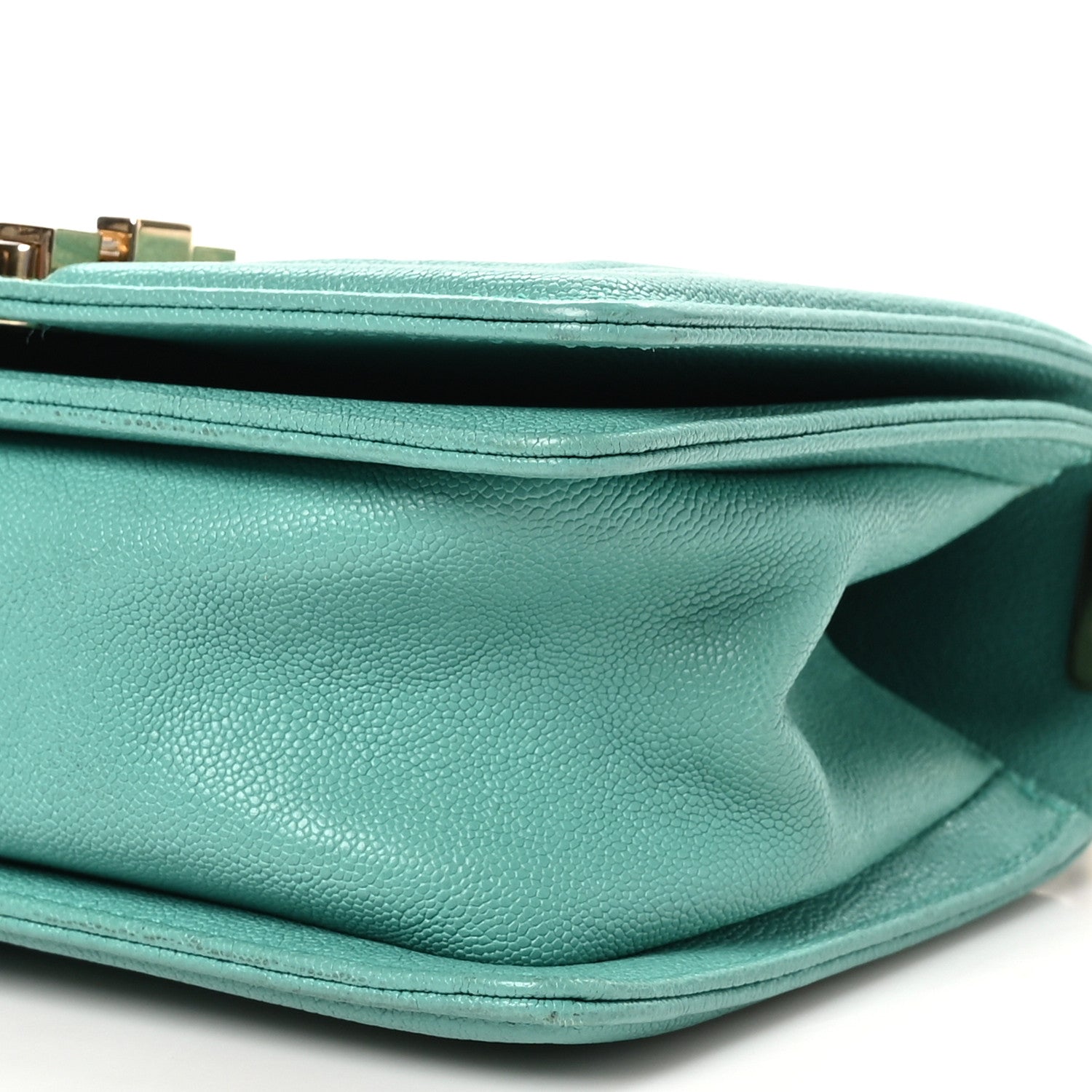 Chanel Caviar Chevron Quilted Small Boy Flap Green 10 of 10