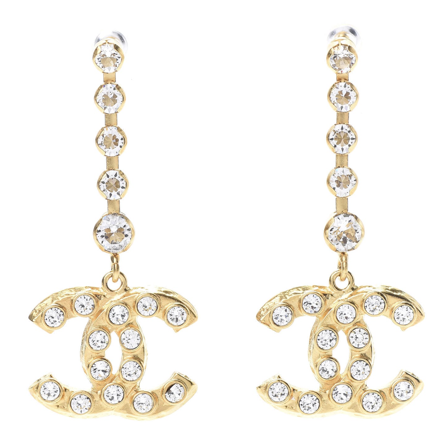 CC Crystal Drop Earrings Gold