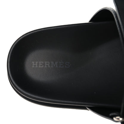 Hermes Calfskin Womens Chypre Sandals 36.5 Black 9 of 10
