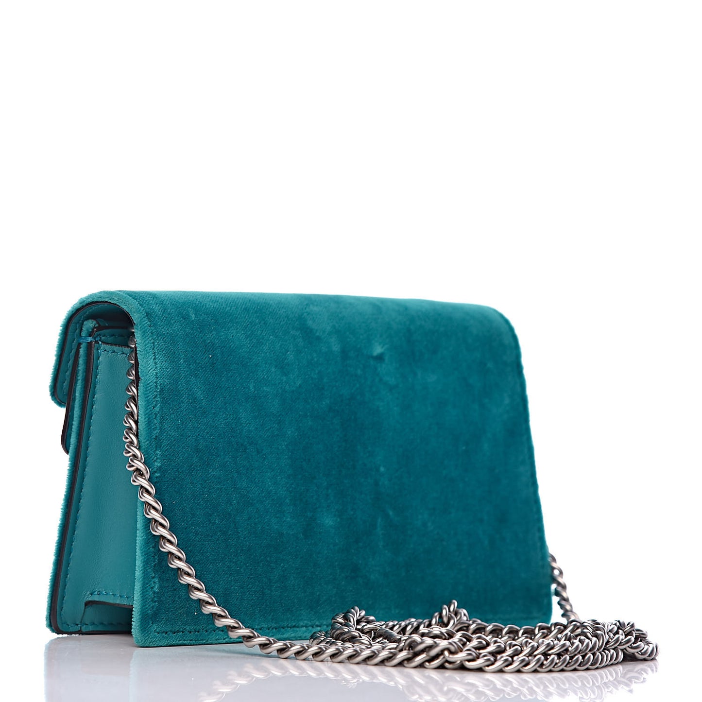Velvet Super Mini Dionysus Shoulder Bag Pavone Cyan