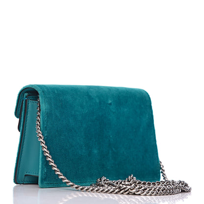 Gucci Velvet Super Mini Dionysus Shoulder Bag Pavone Cyan 3 of 10