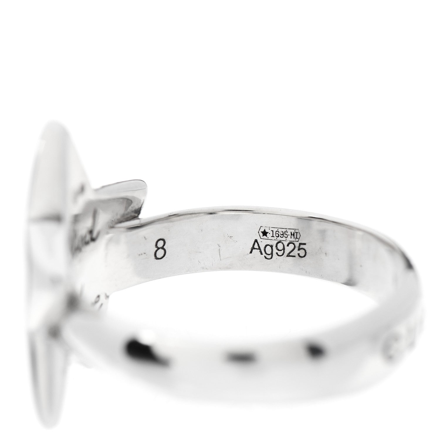 Gucci Sterling Silver Blind for Love Star Cat Ring 48 4.5 5 of 6