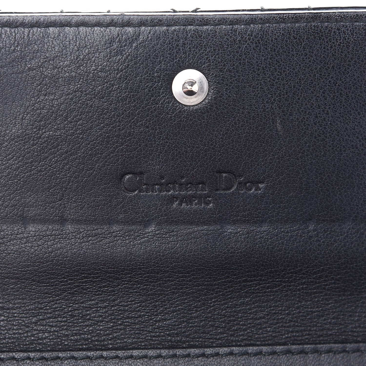 Christian Dior Patent Cannage Lady Dior Rendezvous Wallet On Chain Black 6 of 9