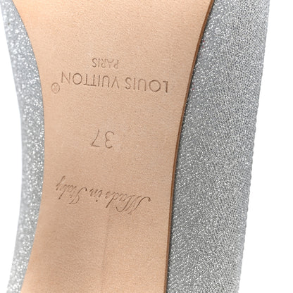 Louis Vuitton Glitter Fabric Blossom Pumps 37 Silver 9 of 10