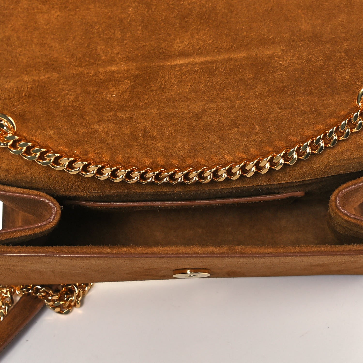 Saint Laurent Suede Fringe Small Monogram Satchel Light Ocre 5 of 10