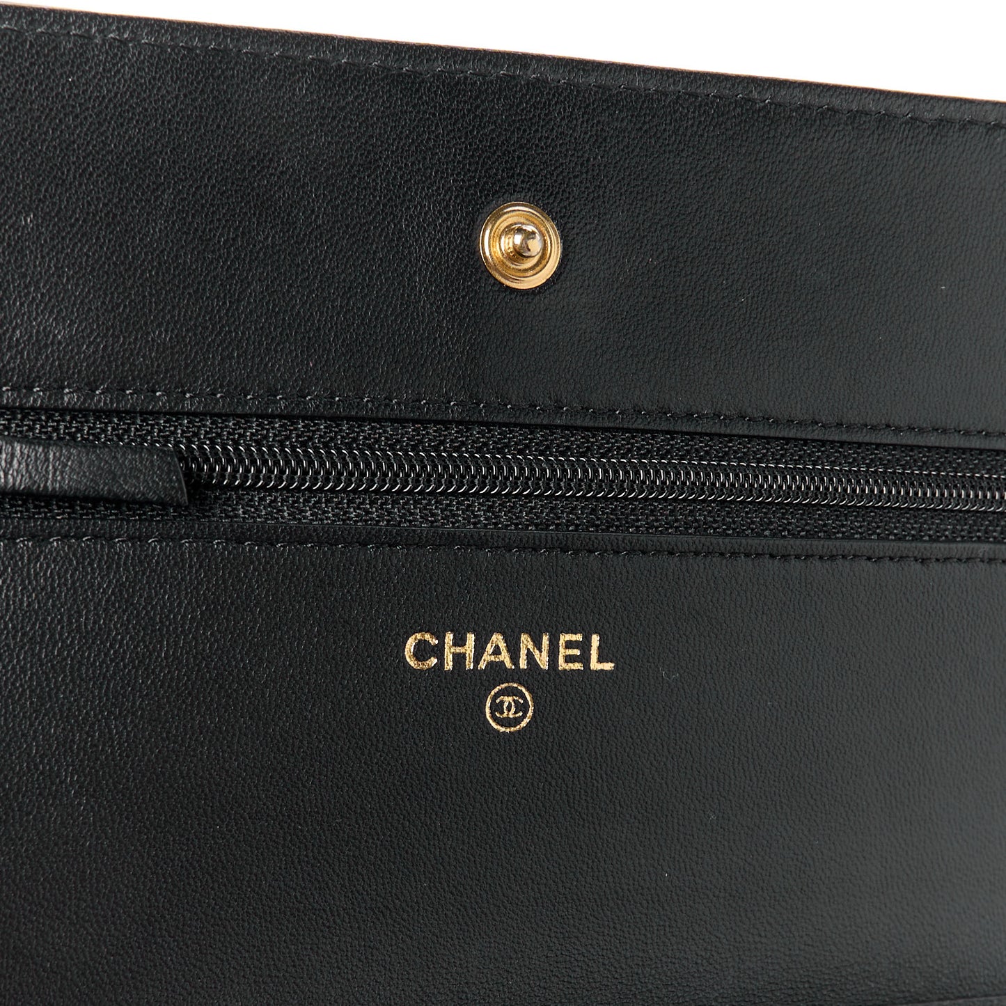 Lambskin Quilted Wallet On Chain WOC Black