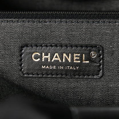Chanel Straw Raffia Calfskin Chain Medium Deauville Tote Black 6 of 11