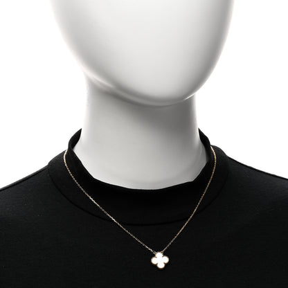 Van Cleef & Arpels 18K Yellow Gold Mother of Pearl Vintage Alhambra Pendant Necklace 2 of 5