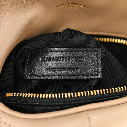 Saint Laurent Lambskin Quilted Toy Loulou Puffer Monogram Chain Satchel Nude Powder 8 of 11