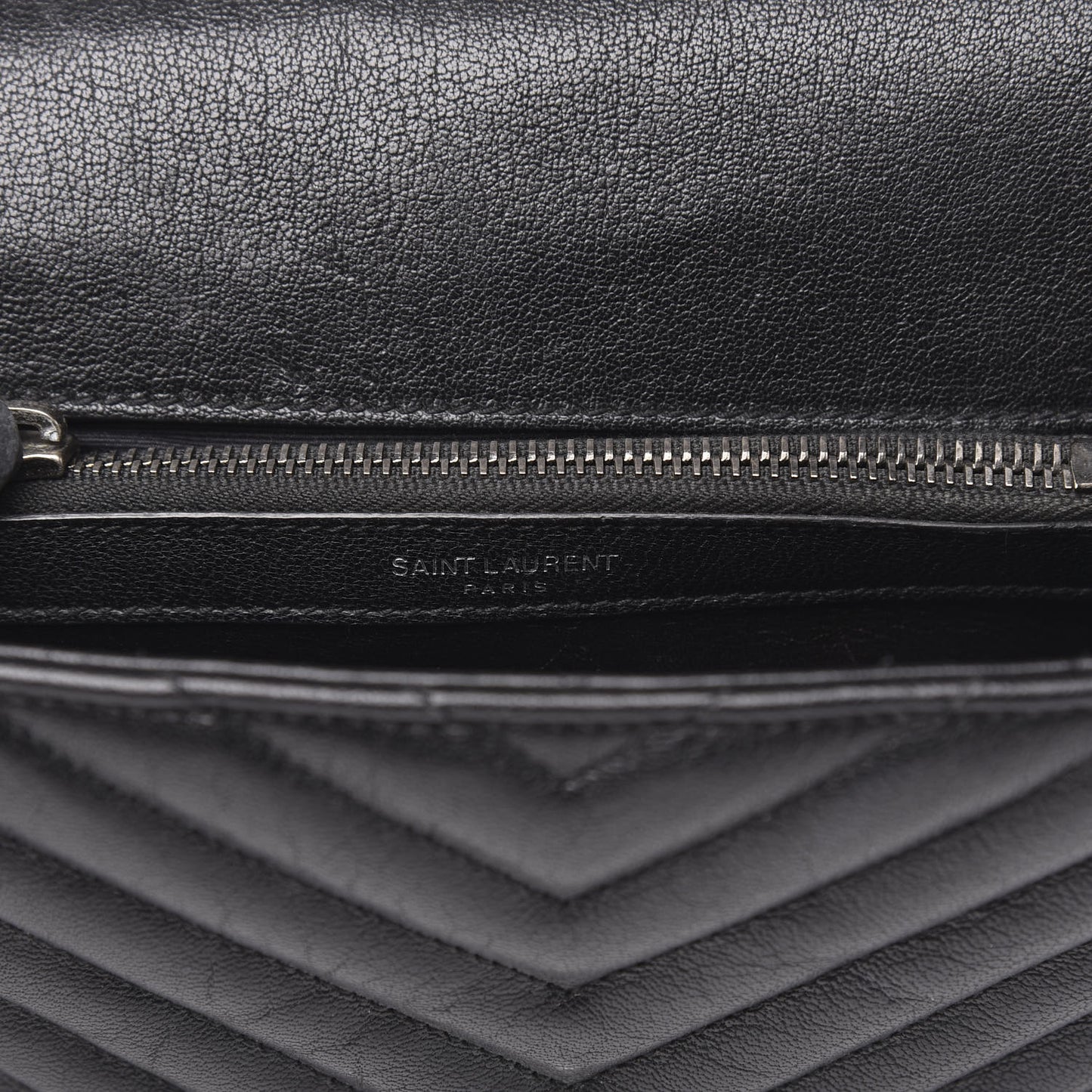 Sheepskin Matelasse Chevron Monogram Medium College Bag Black