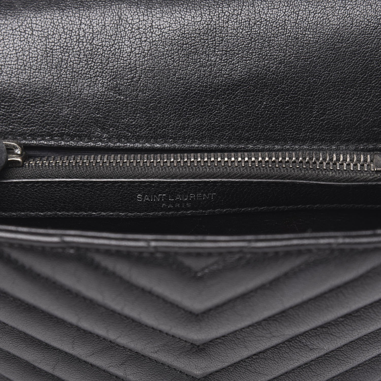 Saint Laurent Sheepskin Matelasse Chevron Monogram Medium College Bag Black 7 of 15