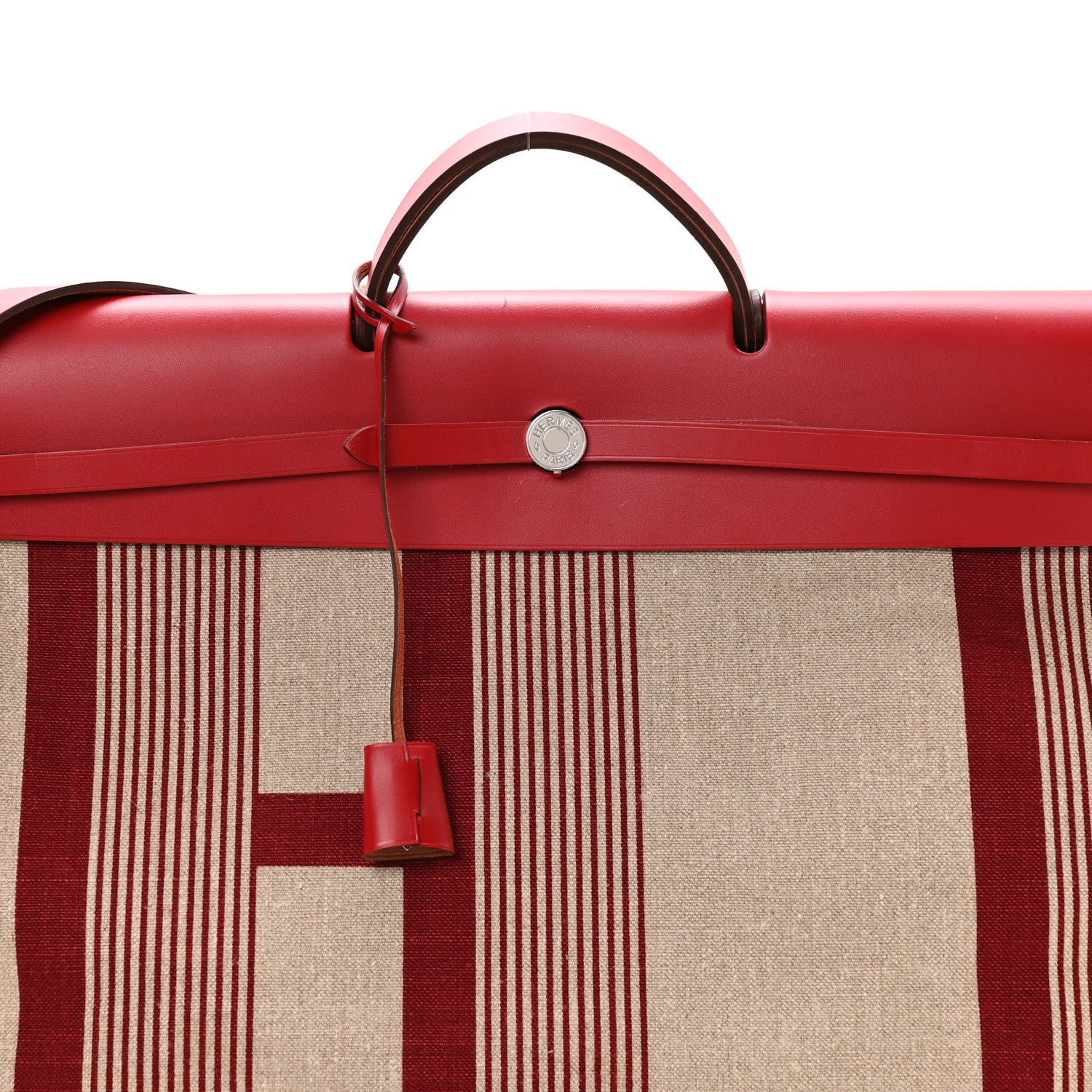 Hermes Vache Hunter Toile H Vibration Herbag 50 Bordeaux Ficelle Rouge Piment 8 of 10