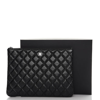 Chanel Metallic Caviar Quilted Medium Cosmetic Case Black 9 of 9