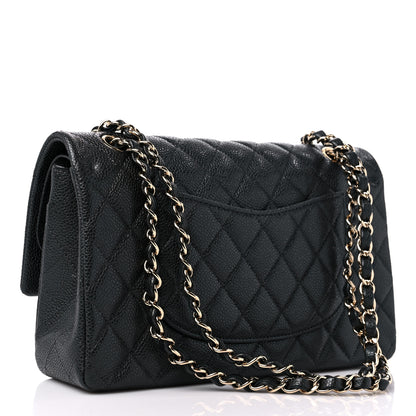 Chanel Metallic Caviar Quilted Medium Double Flap Dark Grey 3 of 9