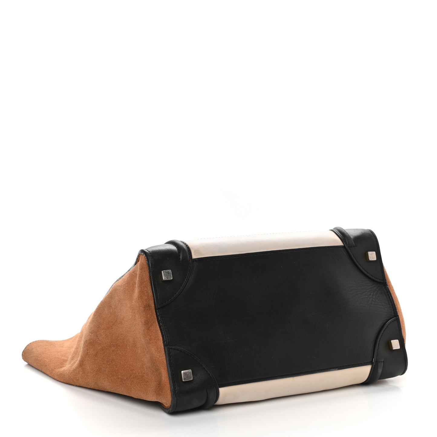 Smooth Calfskin Suede Micro Tri-Color Luggage White